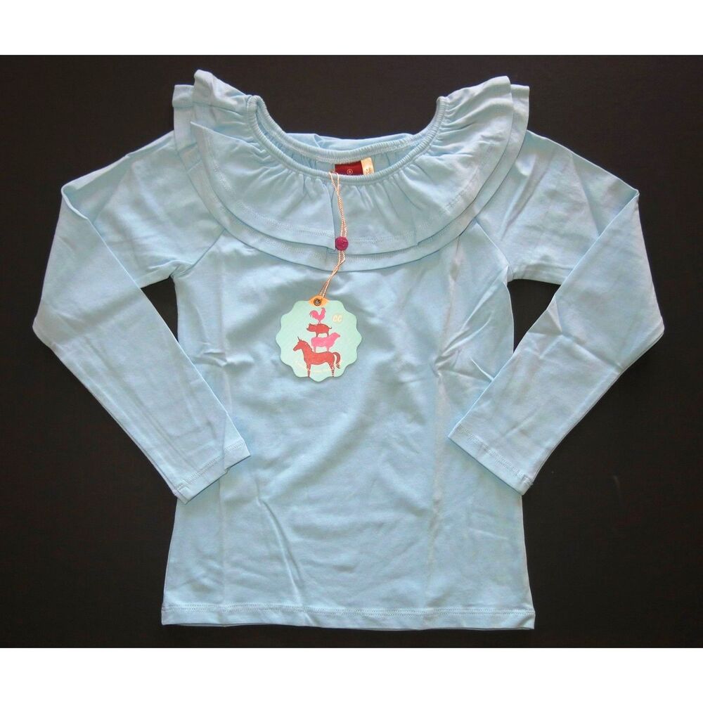 NEW Matilda Jane girls 12 l/s shirt River top tee blue ruffle Character Counts